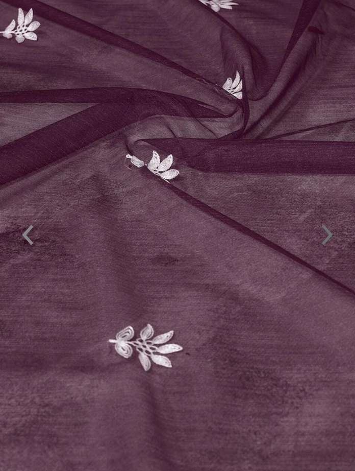 Awafu Soft Net Saree with Blouse 5