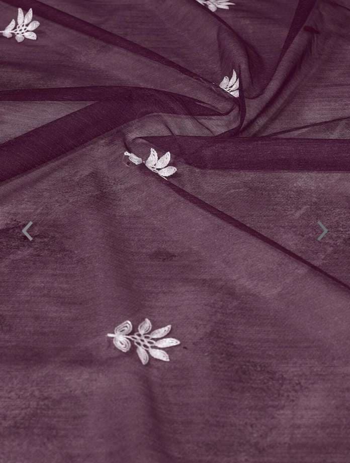 Awafu Soft Net Saree with Blouse 5