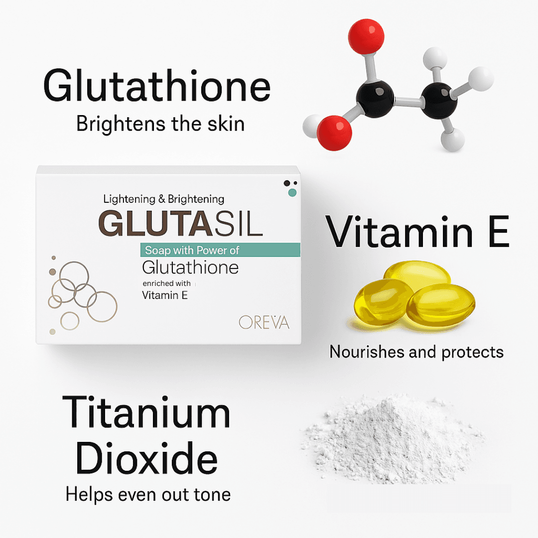 Oreva Dermacare Glutasil Soap 75g – Skin Brightening Gluta Soap with Glutathione & Vitamin E for Radiant, Even-Toned Skin 1