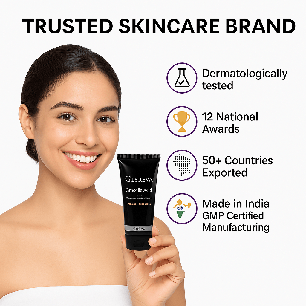 Oreva Dermacare Glyreva Face Wash 100gm - Glycolic Acid Face Wash With Vitamin E, Niacinamide & Aloe Vera – Anti-Acne, Brightening & Hydrating Face Wash for Radiant, Even Skin Tone 4
