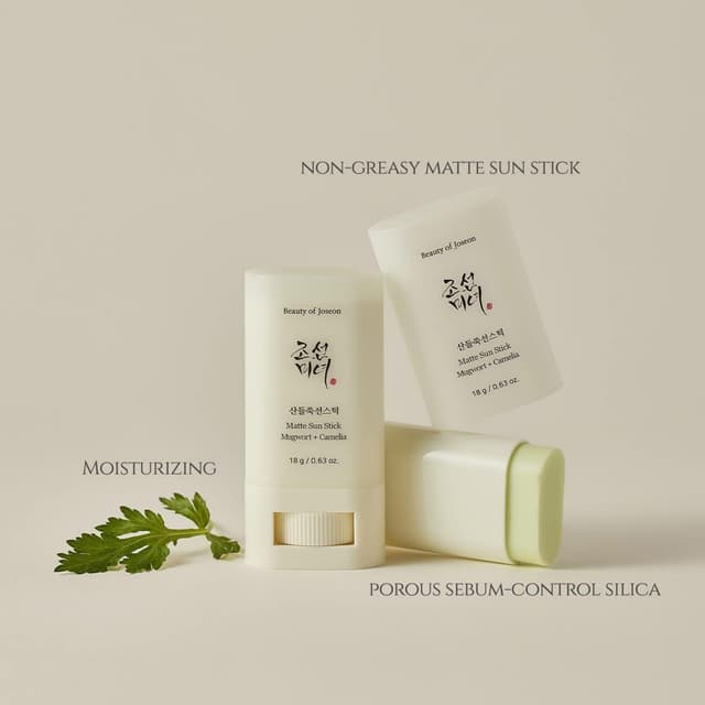 Beauty of Joseon Matte Sunscreen Stick 50 SPF : Mugwort+Camelia (18g, 0.63fl.oz) | Korean Skincare