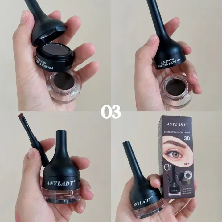 Eyebrow Powder & Cream 02 Medium ASH - ANYLADY Eyebrow Kit 3