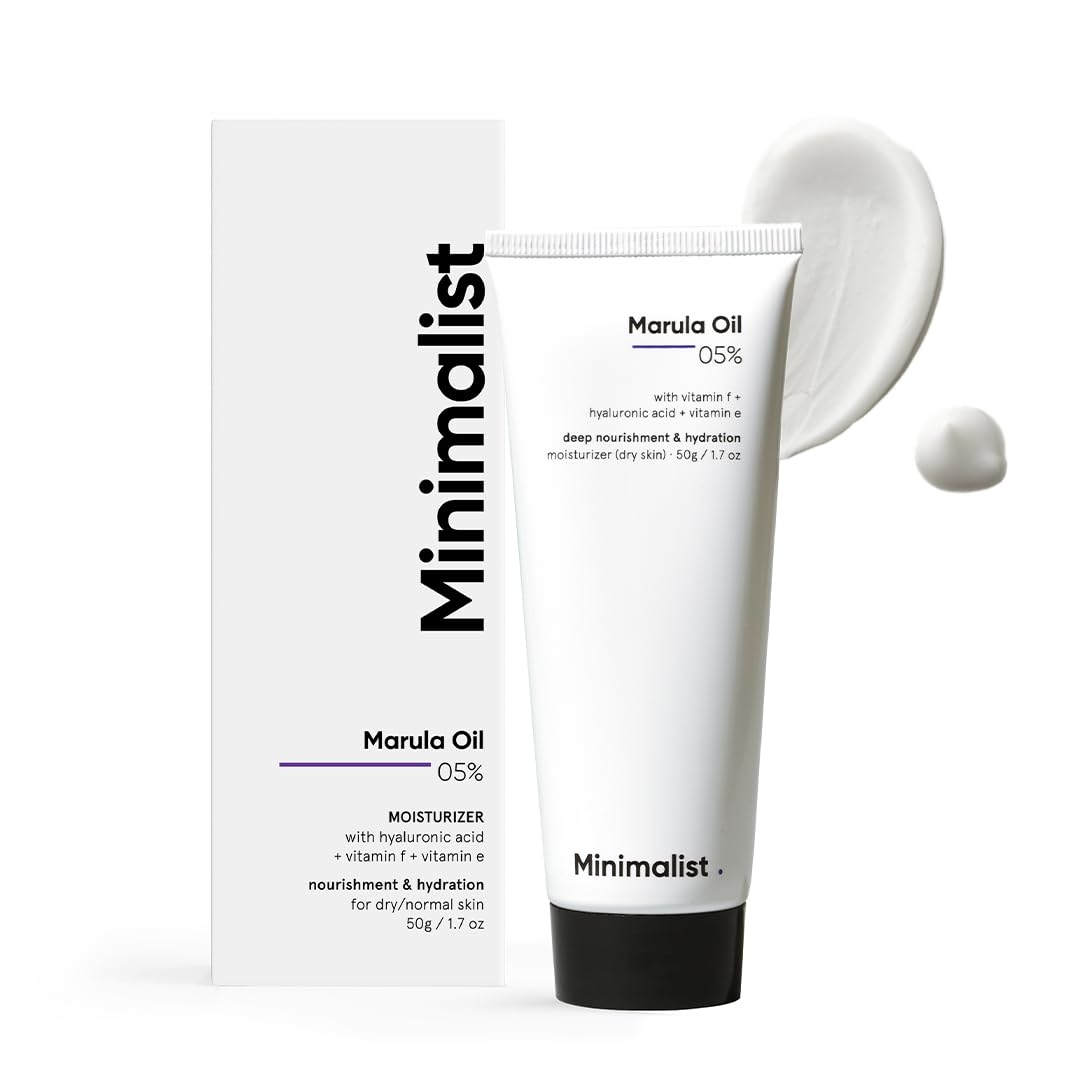 Minimalist Marula Oil 5% Face Moisturizer For Dry Skin With Hyaluronic Acid For Deep Nourishment & Hydration, For Men & Women 1