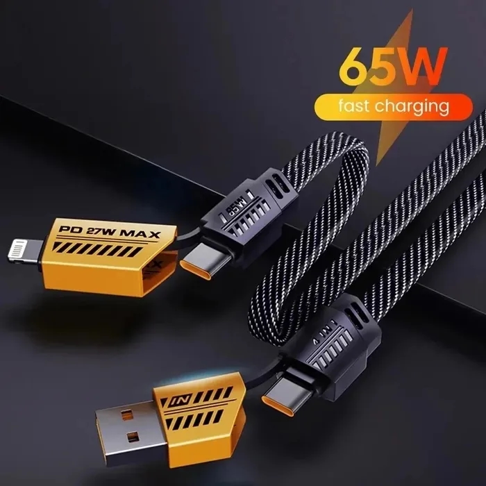 4-in-1 Universal Fast Charging Data Cable, 65W High Power Output 1