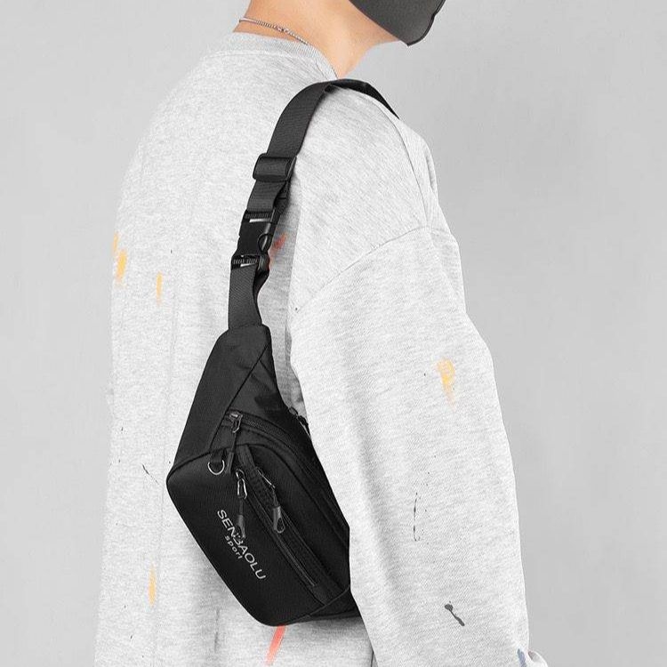 New Work Mobile Phone Waist Bag Men Summer Construction Site Dedicated Men Business Wallet Bag Trendy Brand Messenger Chest Bag 3