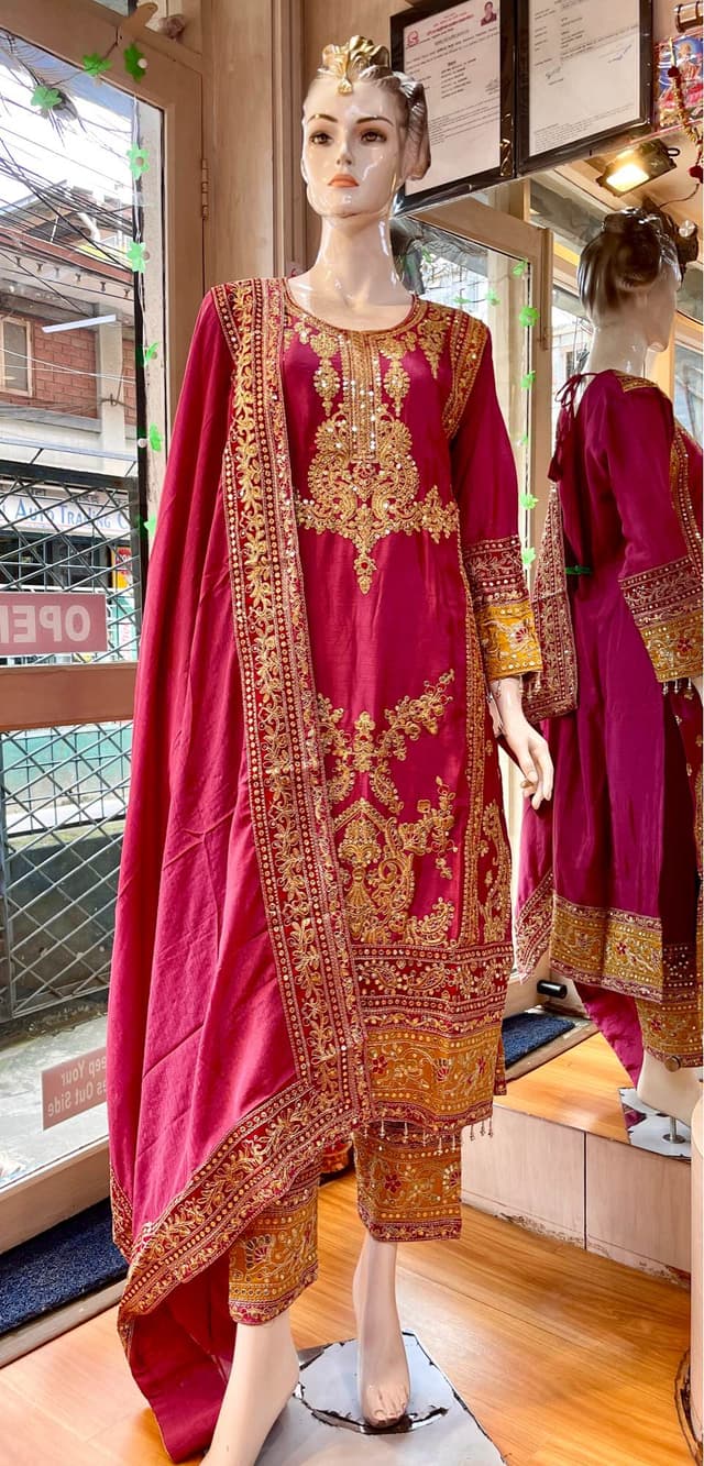 Pakistani Design Heavy Embroidery Worked Kurti Sets