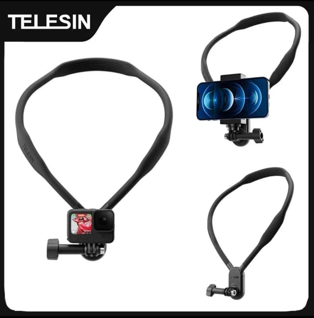 TELESIN Long Magnetic Neck Mount,Selfie Hand Free Necklace Holder Lanyard Body Strap Attach for GoPro Hero Insta360 DJI Action iPhone Android Video Vlog Accessories