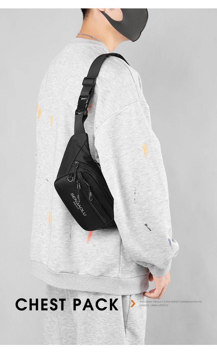 New Work Mobile Phone Waist Bag Men Summer Construction Site Dedicated Men Business Wallet Bag Trendy Brand Messenger Chest Bag 2