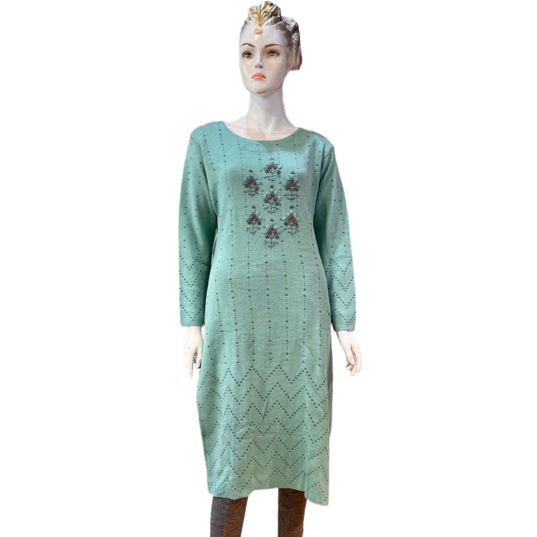 Woollen Weaving Pattern Design Kurti Tops For Women 1