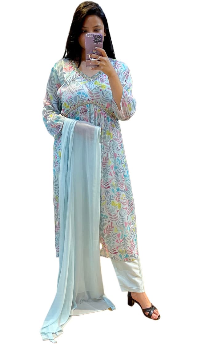 Aliya Cut Design Kurti Sets In Chinon