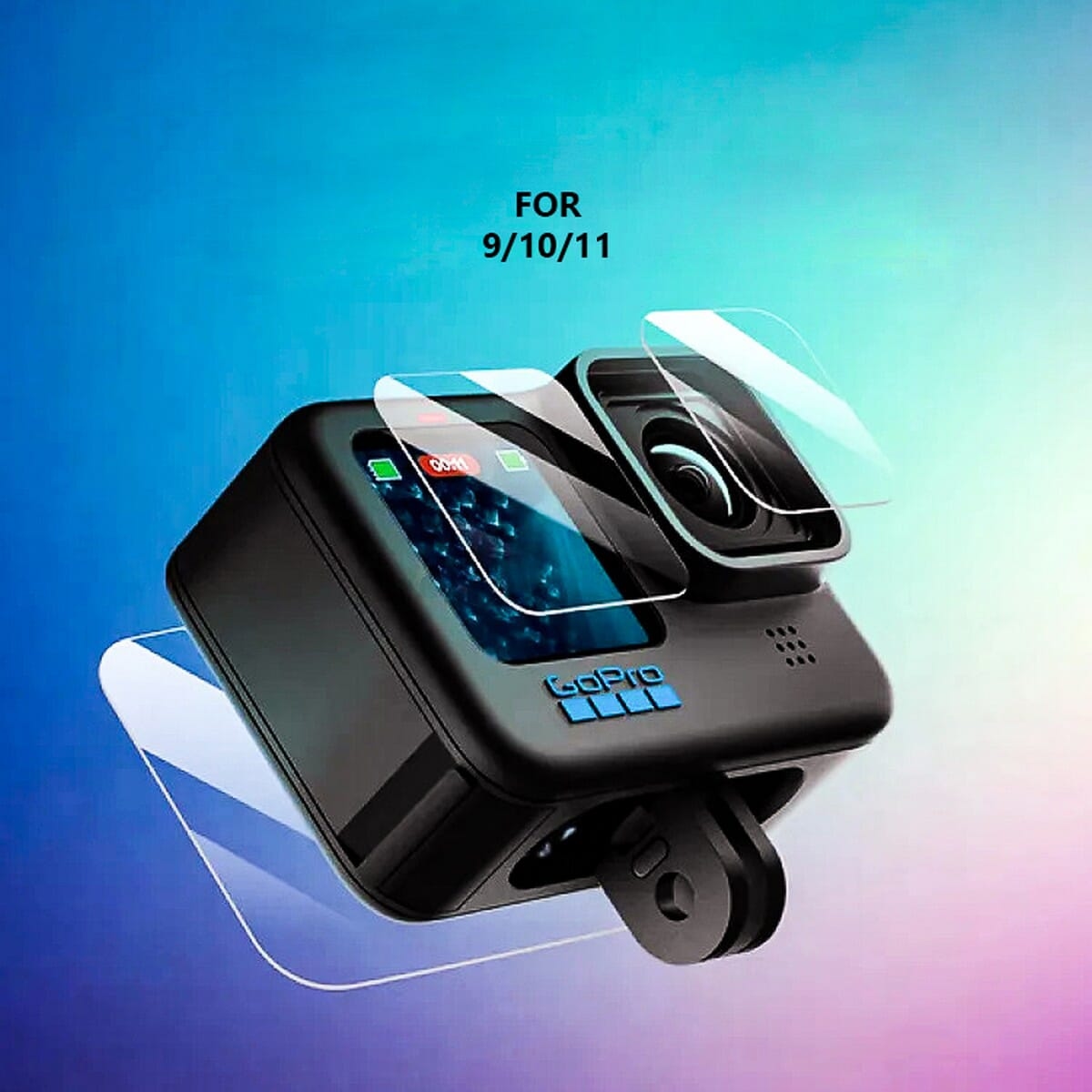 3 in 1 Gopro Hero 11 10 9 Tempered Glass Screen Protector Lens Protective Film 1