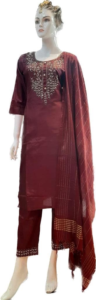 Hand Worked Silk Kurti Sets For Women