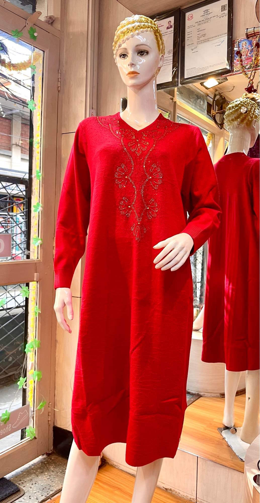 Woolen Swarovski Worked Stylish Dresses For Women 1