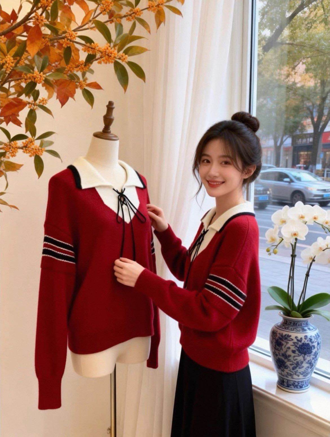 New Model Woolen V neck Full Sleeve Free Size Sweater For Women 1
