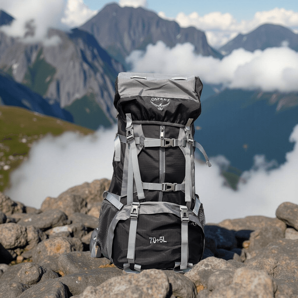 70+5L Lightweight Water Resistant Hiking Backpack Outdoor Sport Daypack Travel Bag for Climbing Camping Touring Trekking Bag With Rain 1