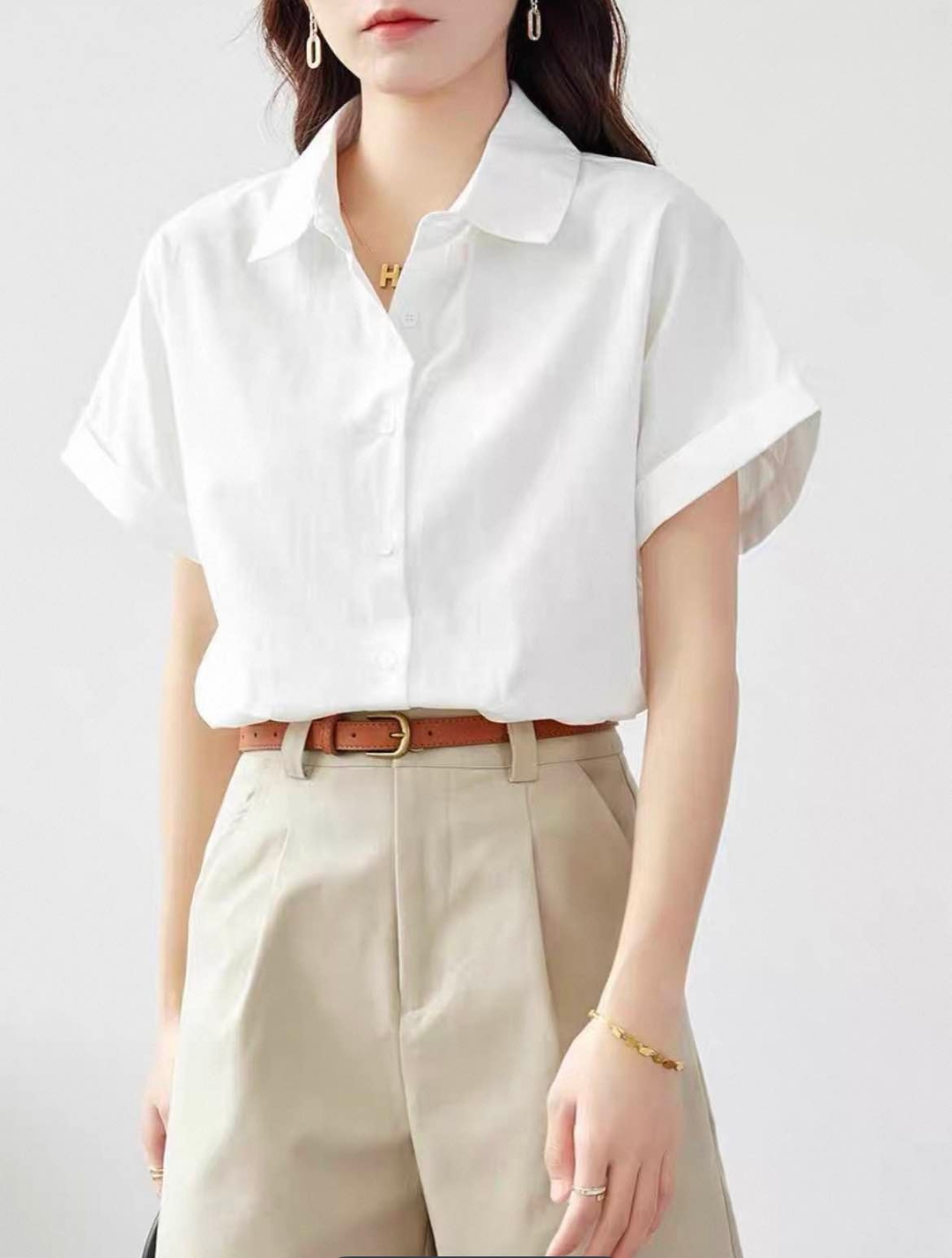 New Summer Special Free Size Plain Half Sleeve Shirts For Women 1