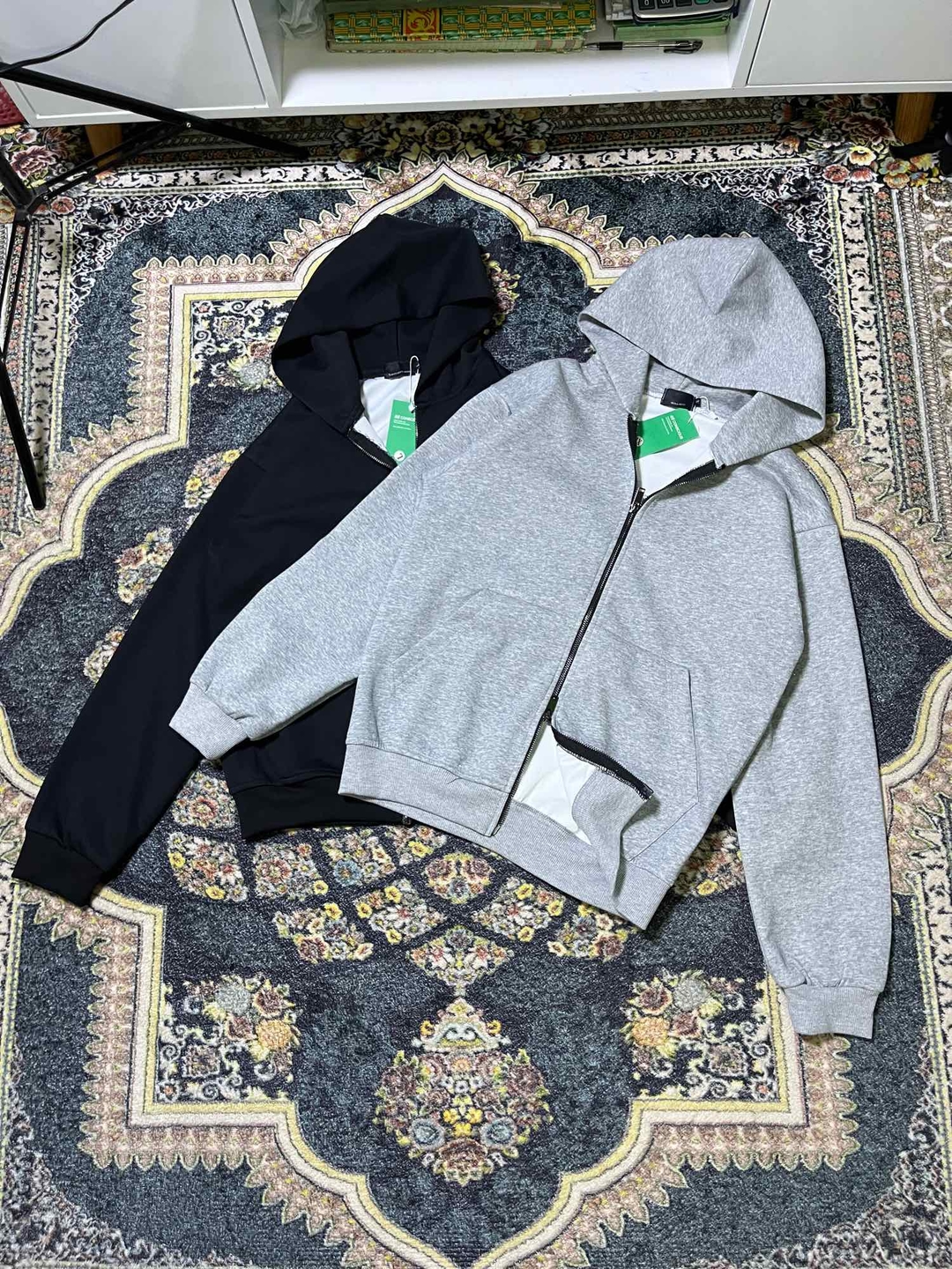 New Summer Special 2 Zipper Plain Hoodies Unisex For Men 1