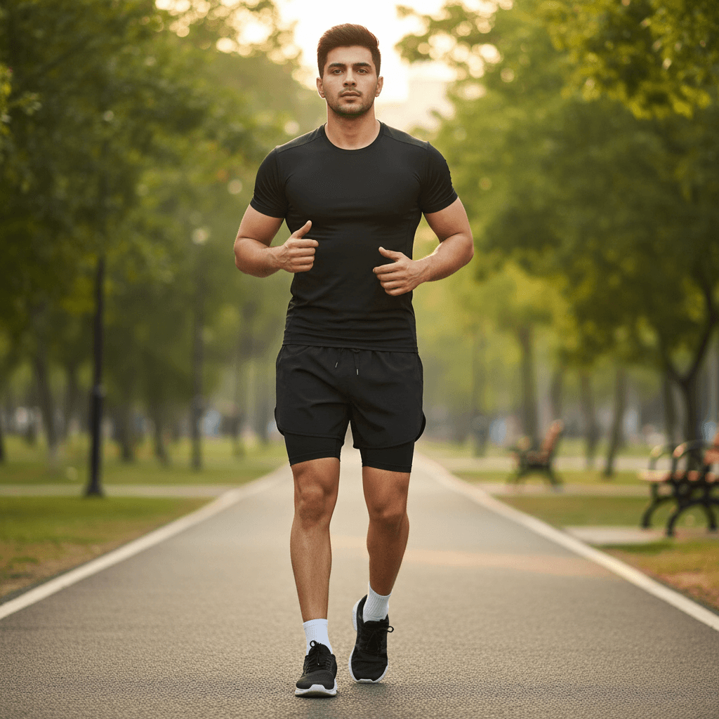 Men Half Pant With Inside Stockings 2 in 1 For Sports And Workout 1