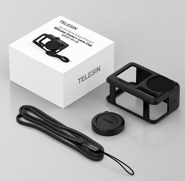 TELESIN Soft Silicone Case For DJI OSMO Action 3 4 5pro With Lens Cap Proof Protective Case For Action 3 4 5pro