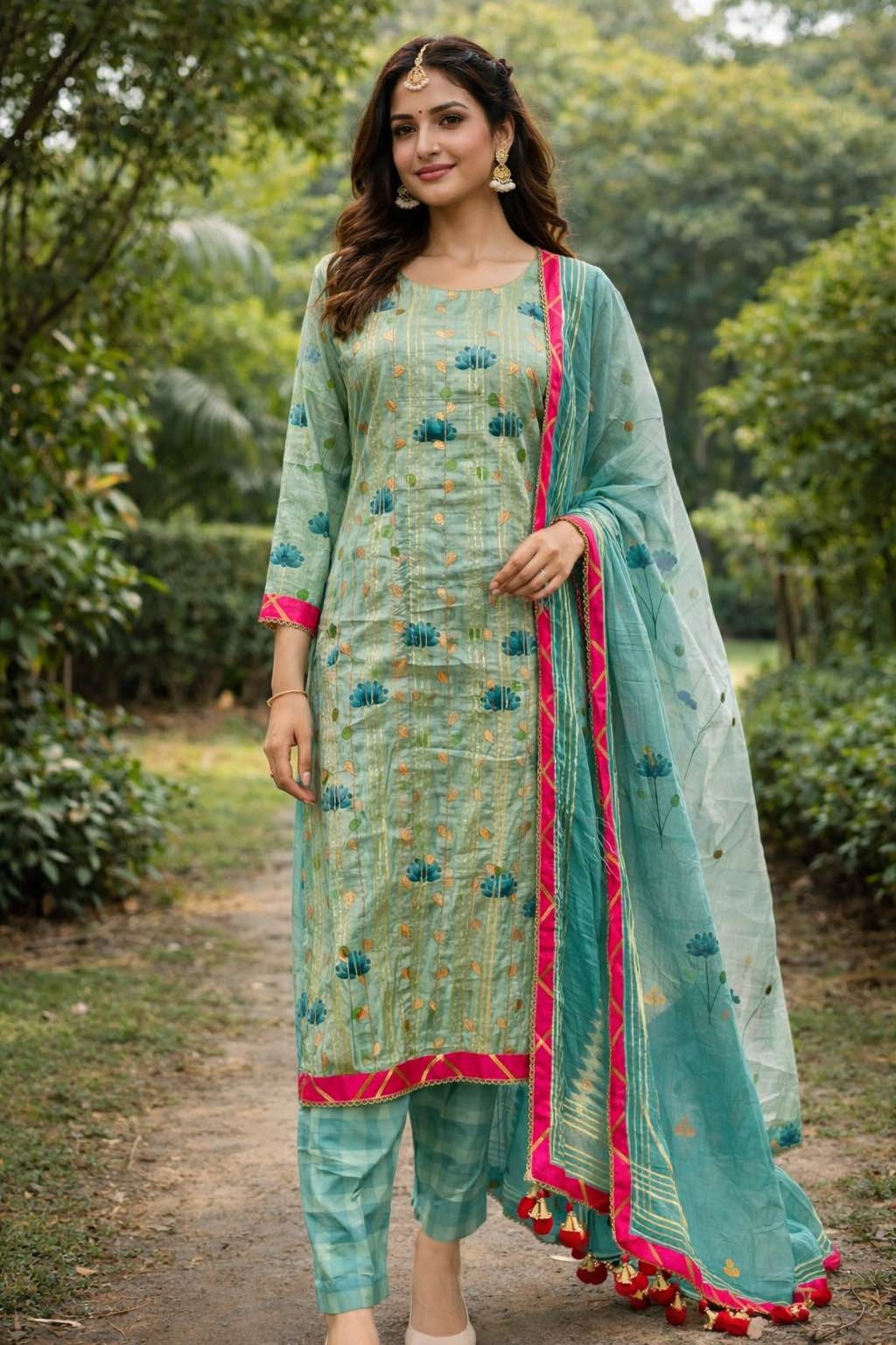 Gottapatti Worked Cotton Kurti Sets For Women 1