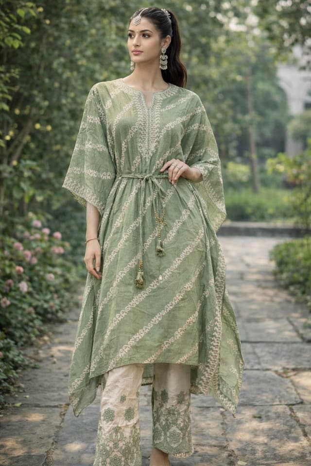 Kaftan Design Kurti and Pants Sets