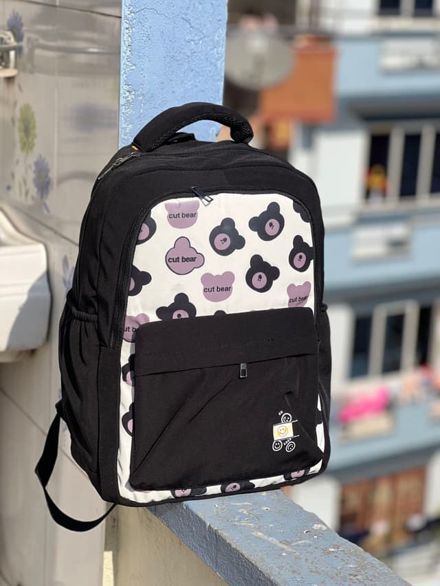 Cute Bear Backpack | School Bag for Kids, Girls & Boys | Lightweight, Stylish & Spacious
