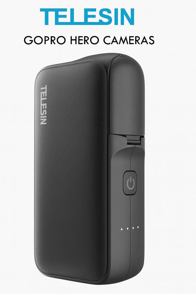TELESIN 10000mAh Power Bank And Storage Charging Box Battery Carrying Case For GoPro Hero 5,6,7,8,9,10,11,12 Batteries GoPro Powerbank