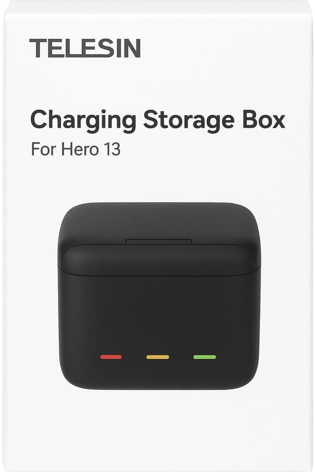 TELESIN Charging Storage Box designed for GoPro Hero 13 batteries.