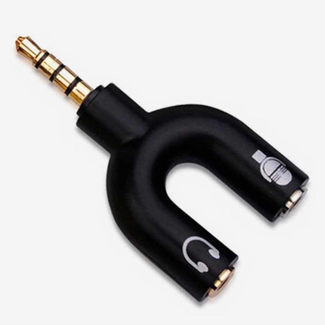 Y Shape 3.5mm Audio Jack To Headphone Microphone Splitter Converter Adaptor 1