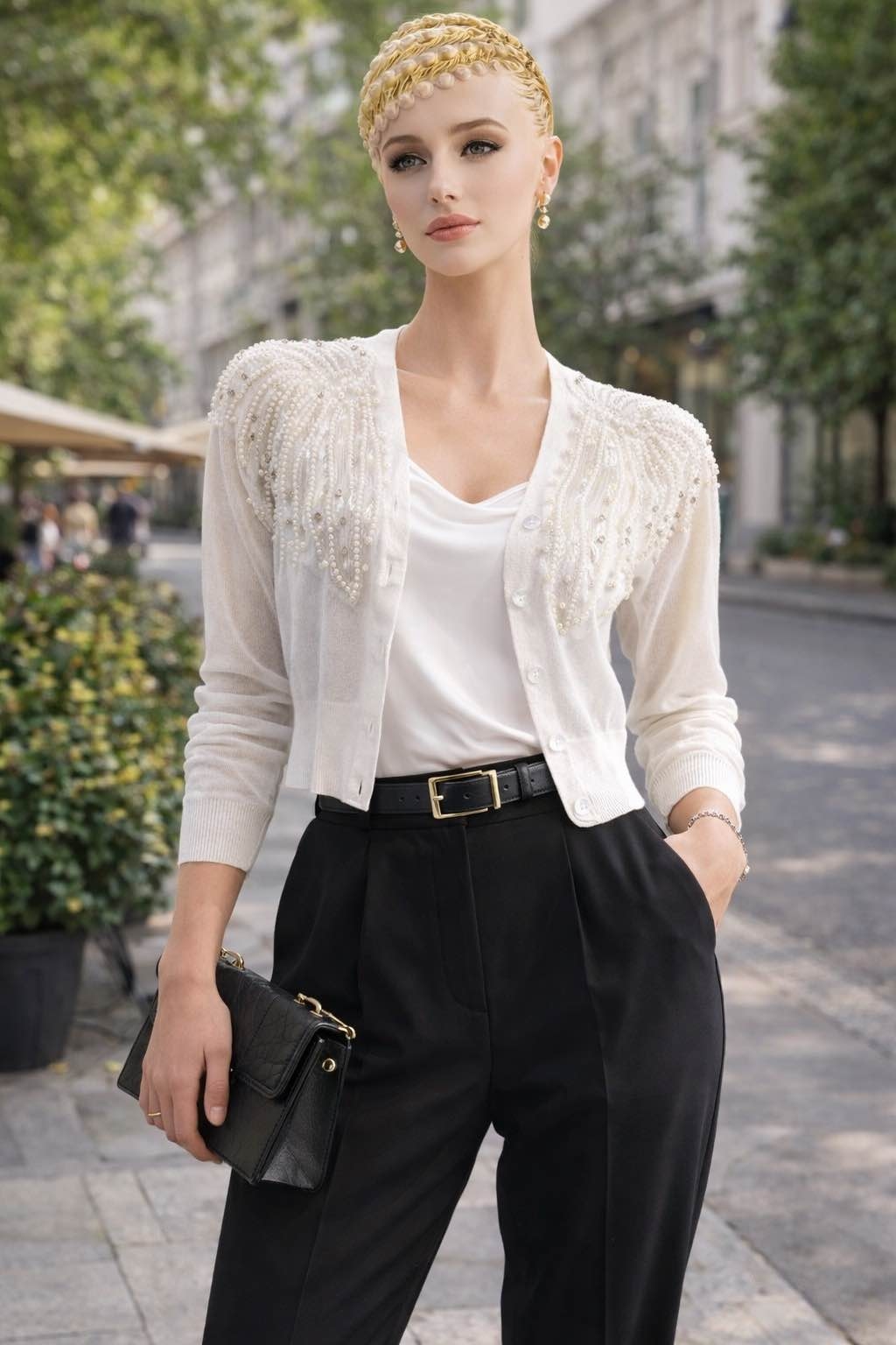 Summer Patch Worked Net Outer For Women 1