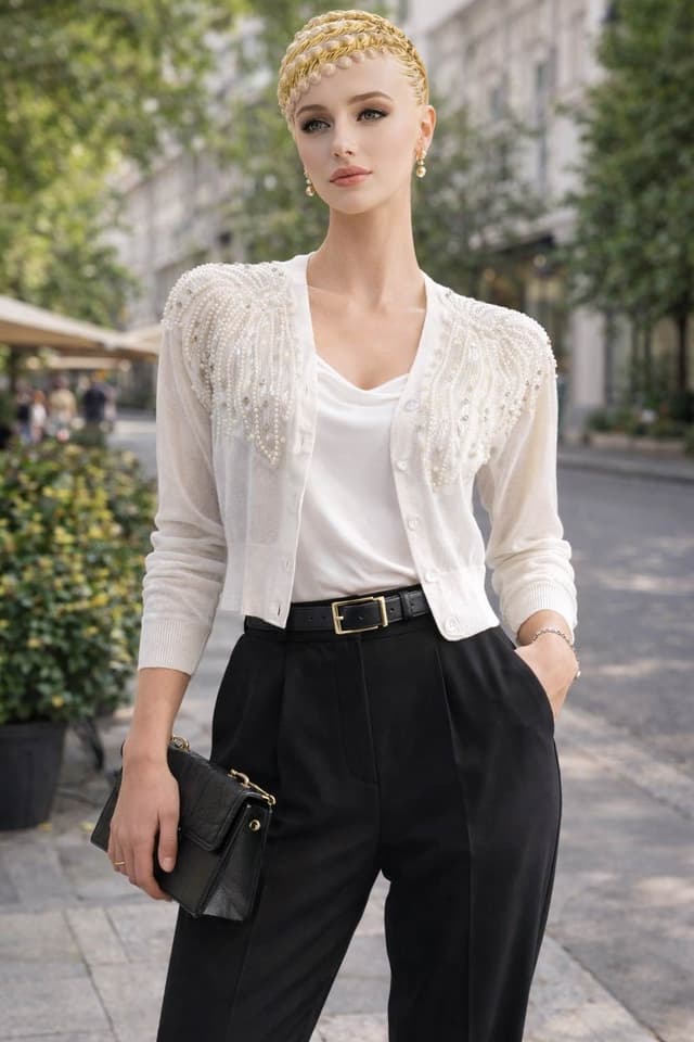 Summer Patch Worked Net Outer For Women