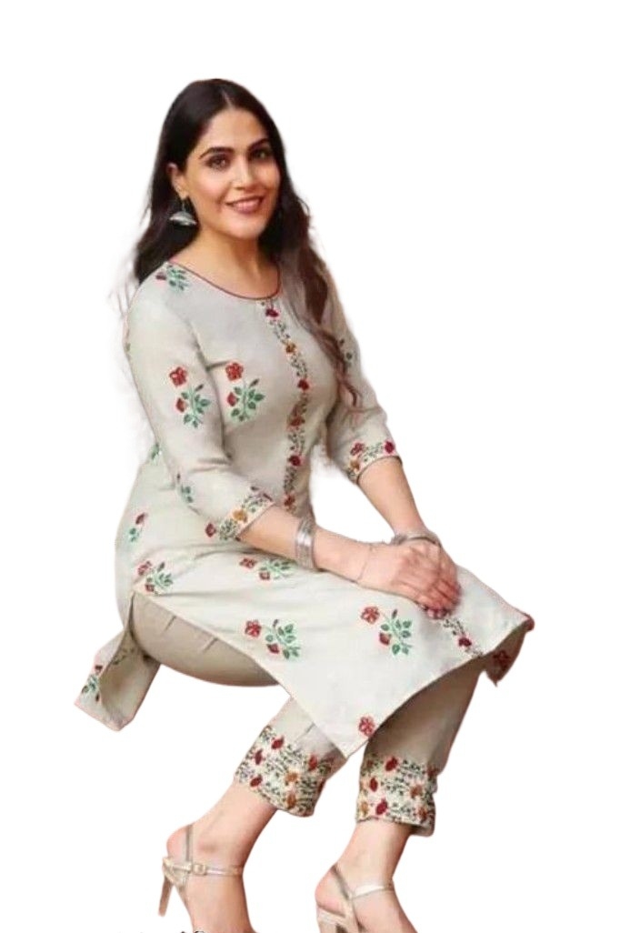 Anarkali Cotton Silk Kurti Set For Women 1