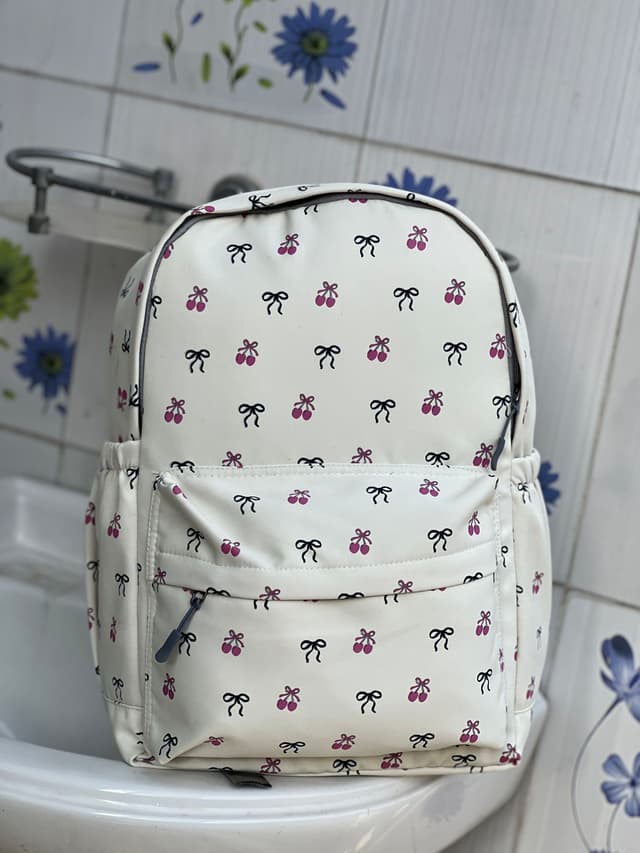 Cute Floral Lavender Backpack for Girls | Lightweight School Bag | Travel & Casual Daypack with Multiple Pockets