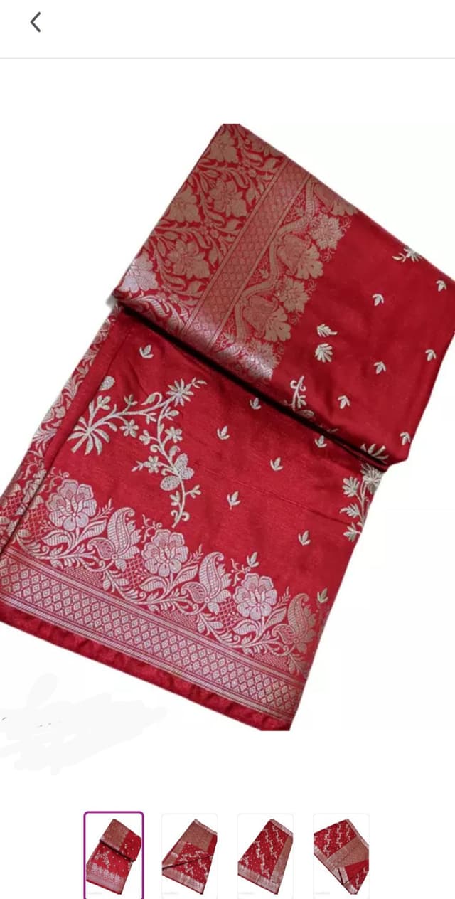 Silk Silver Zari with Embroidery Work