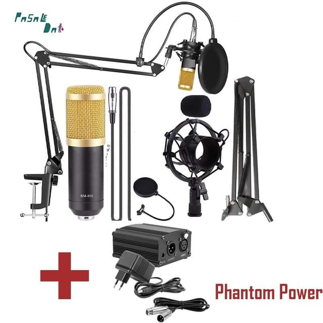 Bm800 Condenser Microphone with Phantom Power Supply BM-800 Studio Mic Podcast