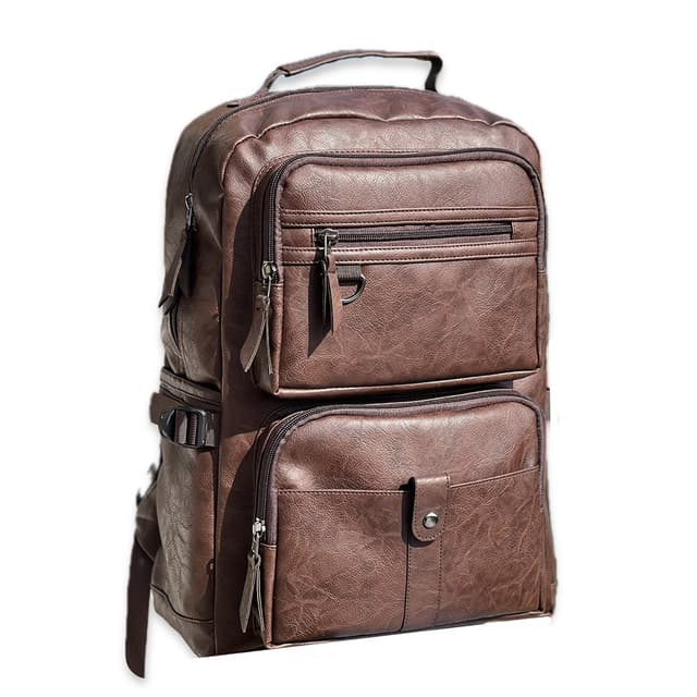 Premium PU Leather Backpack for Men & Women | Stylish Vintage School, Office & Travel Bag