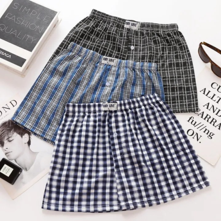 Cotton Check Multicolor Print Boxer - Underwear For Men - 3 Pack 1