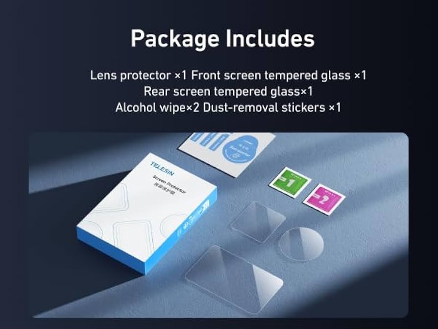 TELESIN Screen Protector for DJI Osmo Action 6, Lens/Front/Back Screen Tempered Glass Protector for DJI Osmo Action 6 Accessories, 9H Hardness Anti-Scrach Anti-Fingerprint Anti-Bubble (3 Pieces) 1
