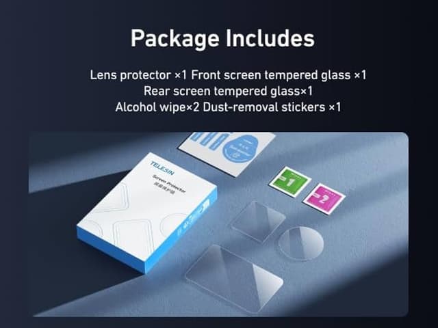 TELESIN Screen Protector for DJI Osmo Action 6, Lens/Front/Back Screen Tempered Glass Protector for DJI Osmo Action 6 Accessories, 9H Hardness Anti-Scrach Anti-Fingerprint Anti-Bubble (3 Pieces)
