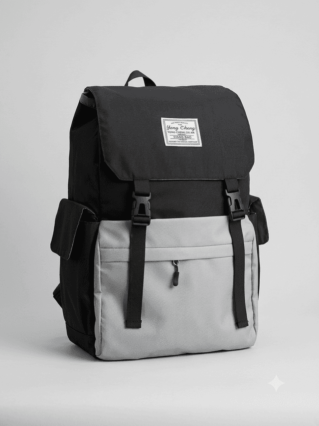 Stylish Unisex Backpack | Large Capacity Travel & College Bag | 48 x 30 x 15 cm | Black & Grey