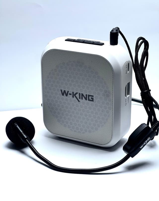 W-KING KS 02 Portable Bluetooth Amplifier Speaker With Wired Microphone For Public Speaking To Teachers Trainer Singer Coacher Tour Guide Elderly Parkinsons Yoga Fitness Loop Music And Songs.