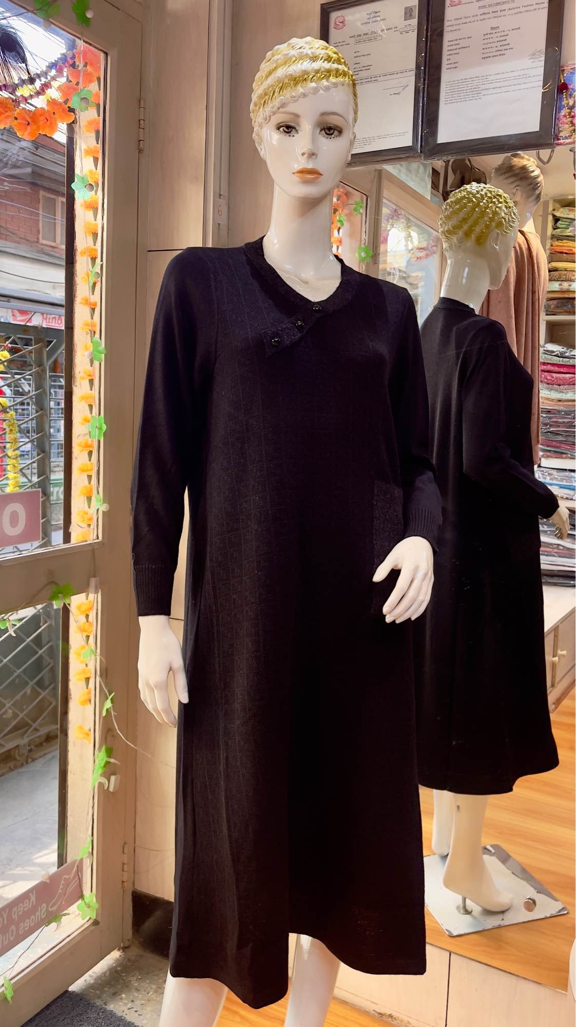 Plus Sized Woolen One Piece Dresses For Women 1