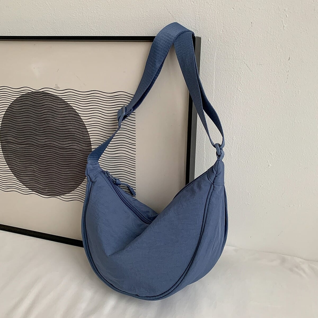 Moon Bag Solid Color Simple Canvas Dumpling One Shoulder Crossbody Messenger Bag For Women 2