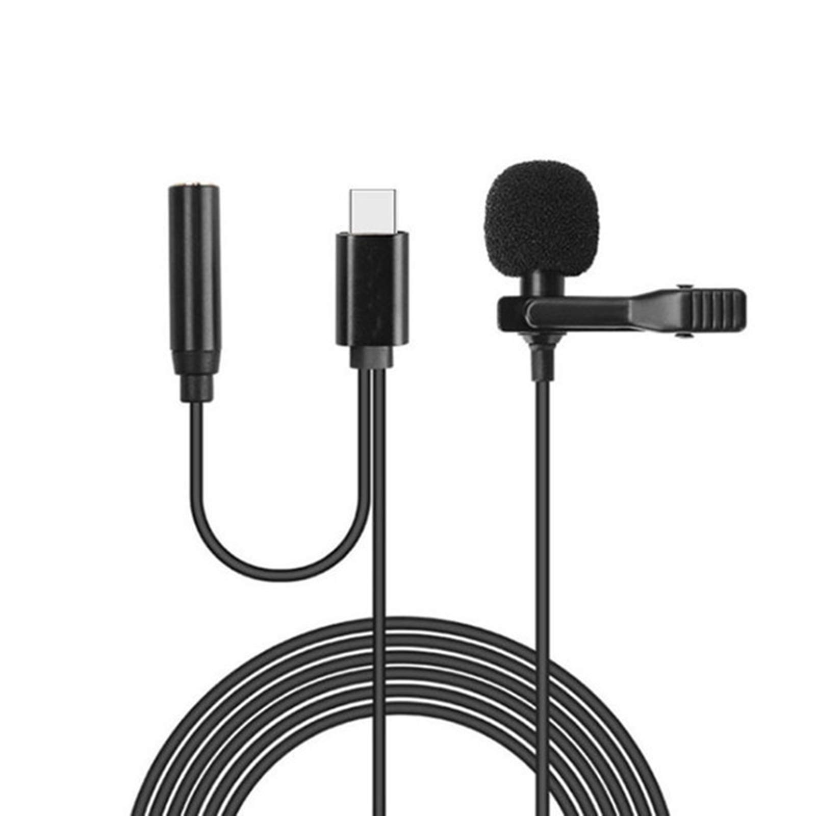 2 in 1 Lavalier Type C Microphone for Android Mobile Mic with Audio Monitor Jack 1