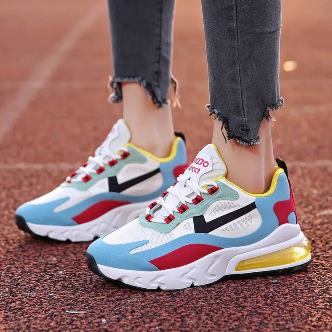 New Thick-soled Sports Shoes Women's Flying Woven Shoes Korean Version Student Running Shoes Fashion Sneakers 1