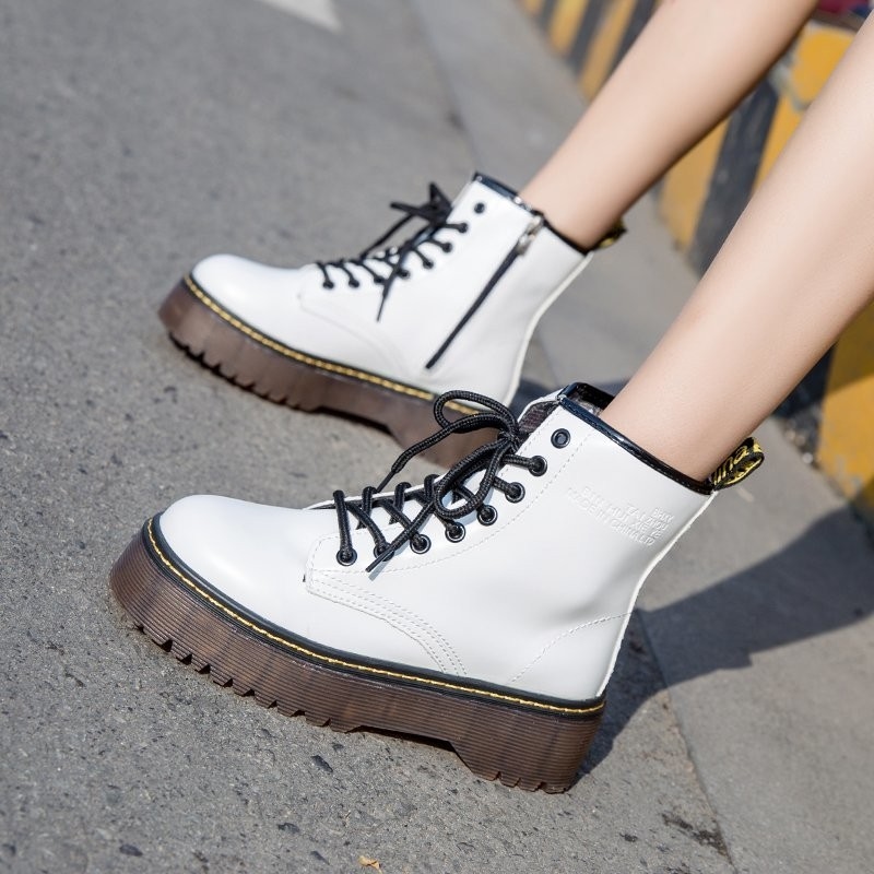 2025 Autumn High Platform Boots 9CM High Heels Women Thick Sole Ankle Shoes Leather - Excellence 1