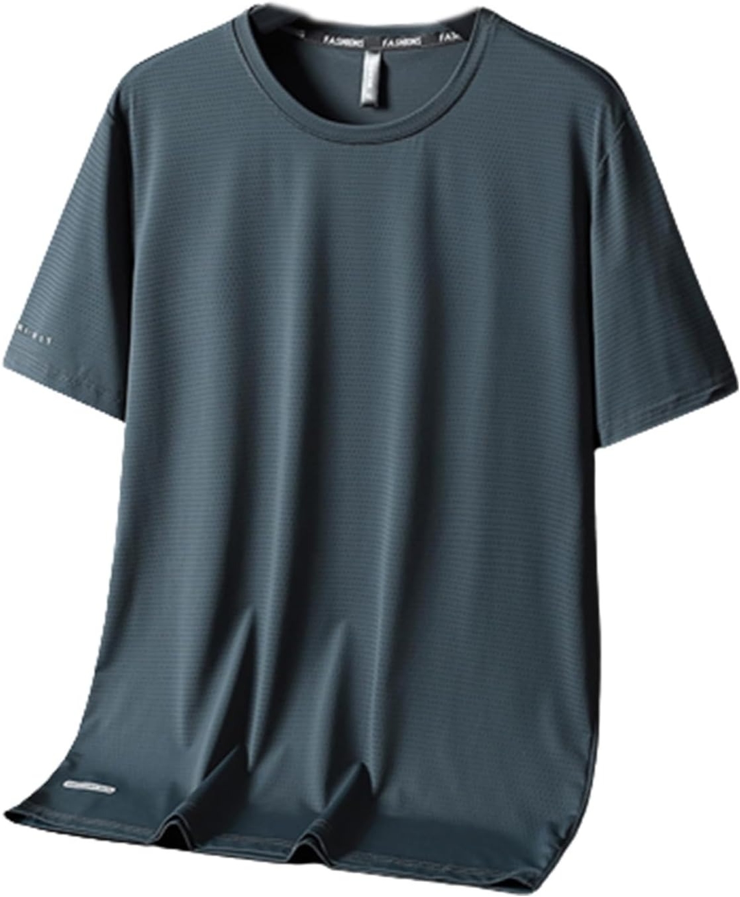 Ice Silk Round Neck T-Shirt- Silk Shirts for Men Gym Quick Dry Short Sleeve Cooling T-Shirts 1