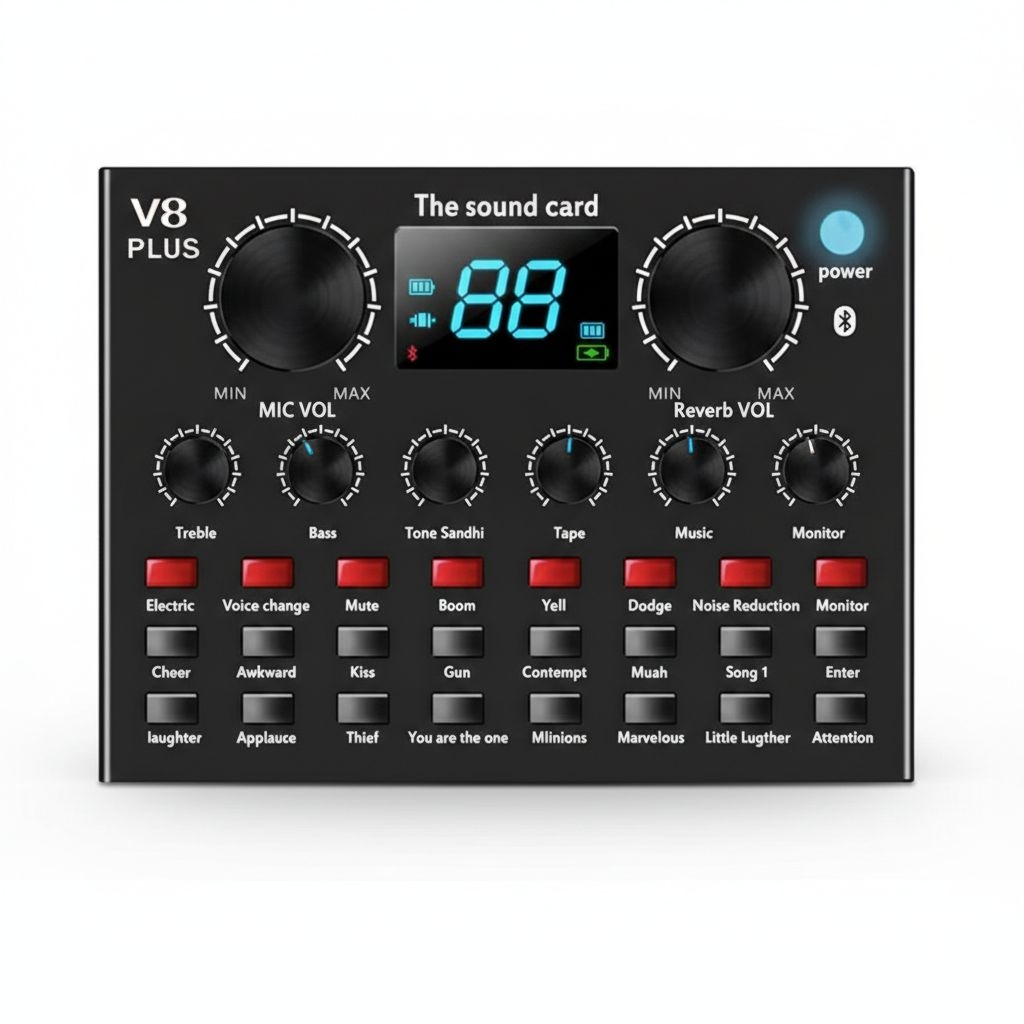 V8 Plus Bluetooth 4.1 Audio interface Live Sound Card Audio Mixer 1