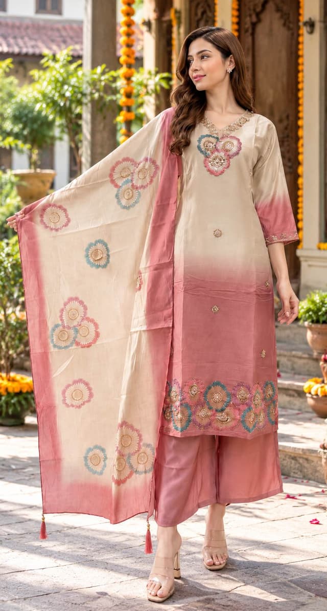 Party Ware Silk Kurti Sets For Women