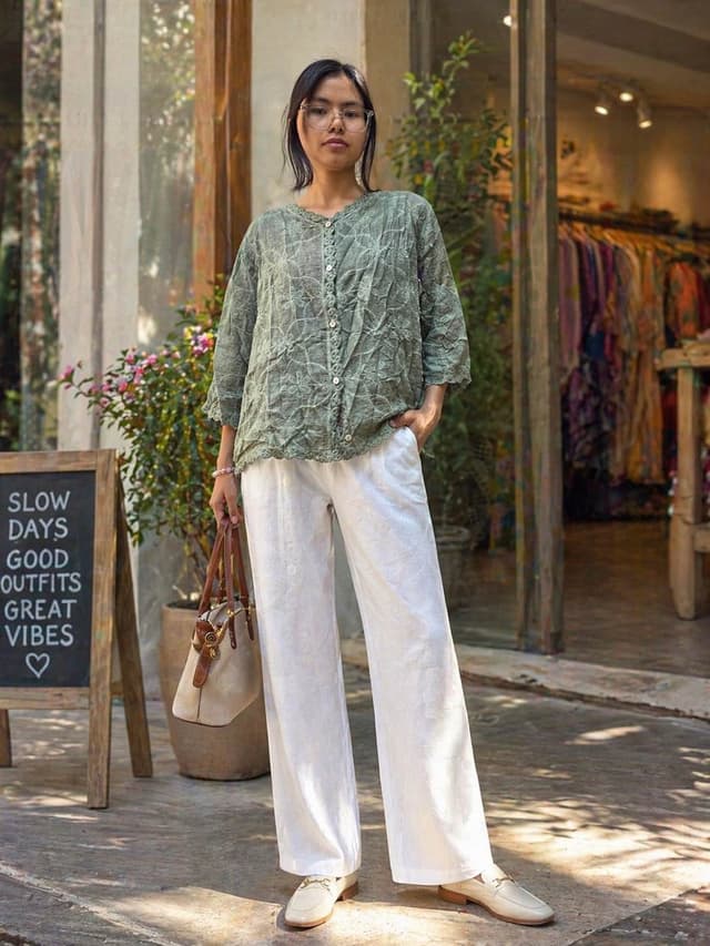 Chicken Cotton Free Sized Front Button Shirts For Women